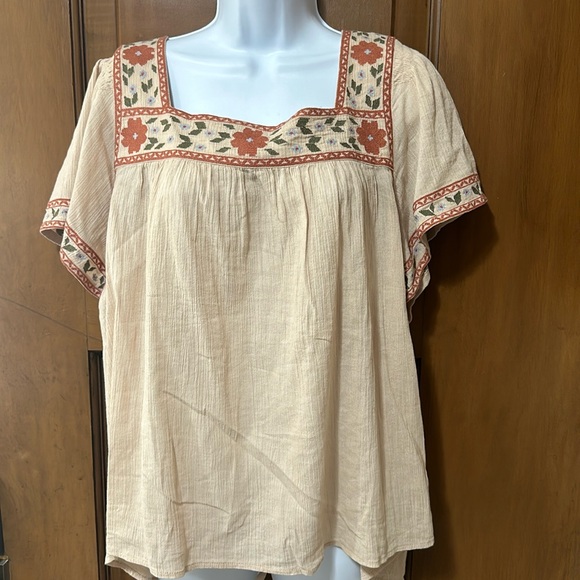 Madewell Tops - Madewell relaxed fit boho style blouse sz Large